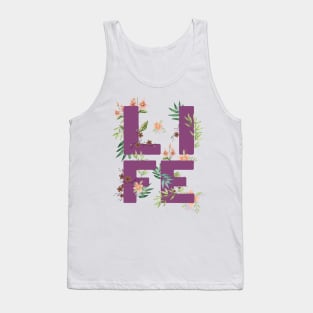 LIFE TYPOGRAPHY FLORIST PURPLE BASE Tank Top